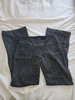 Express Editor Black and Gray Herringbone Editor Pants Size 4 R